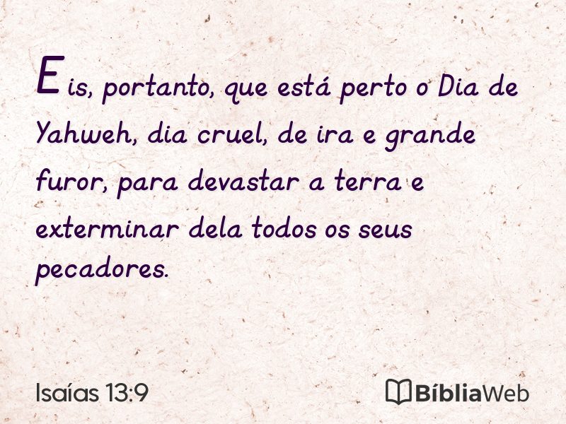 Isaías 13:9 em imagem para compartilhar