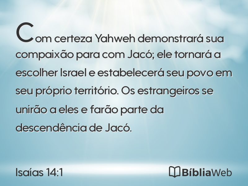 Isaías 14:1 em imagem para compartilhar