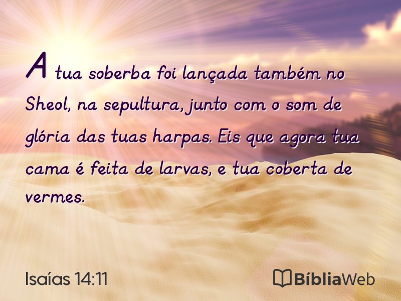 Isaías 14:11 em imagem para compartilhar