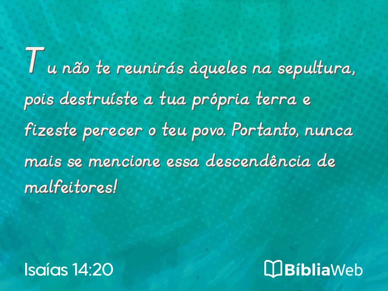 Isaías 14:20 em imagem para compartilhar