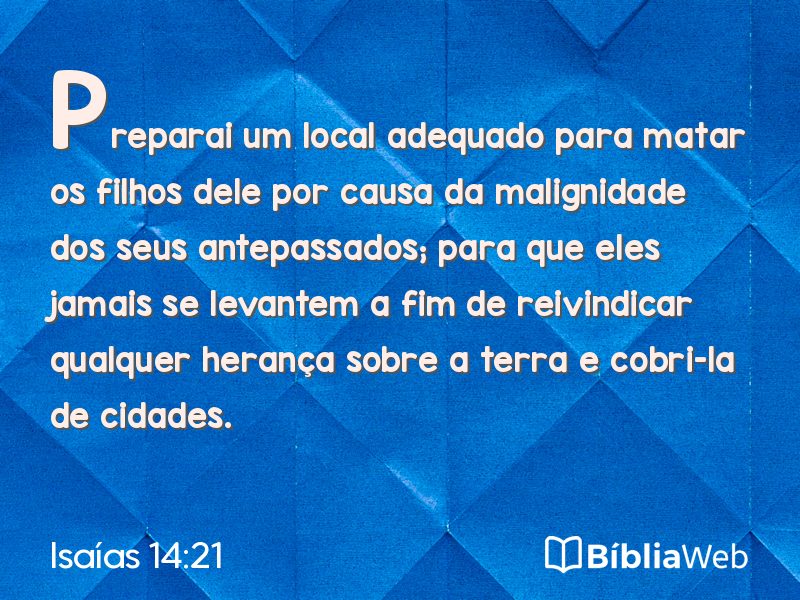 Isaías 14:21 em imagem para compartilhar