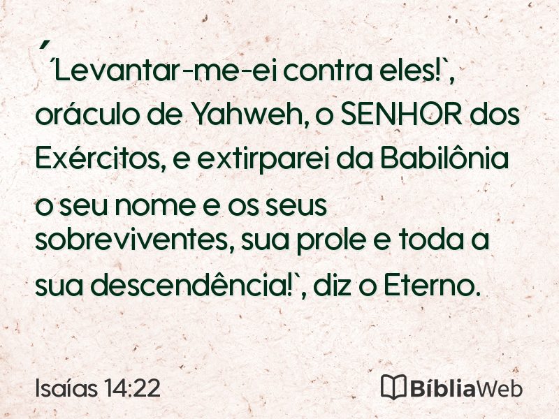 Isaías 14:22 em imagem para compartilhar
