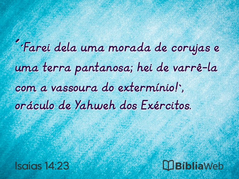 Isaías 14:23 em imagem para compartilhar