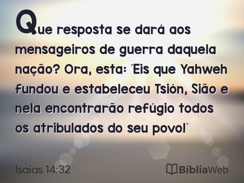 Isaías 14:32 em imagem para compartilhar