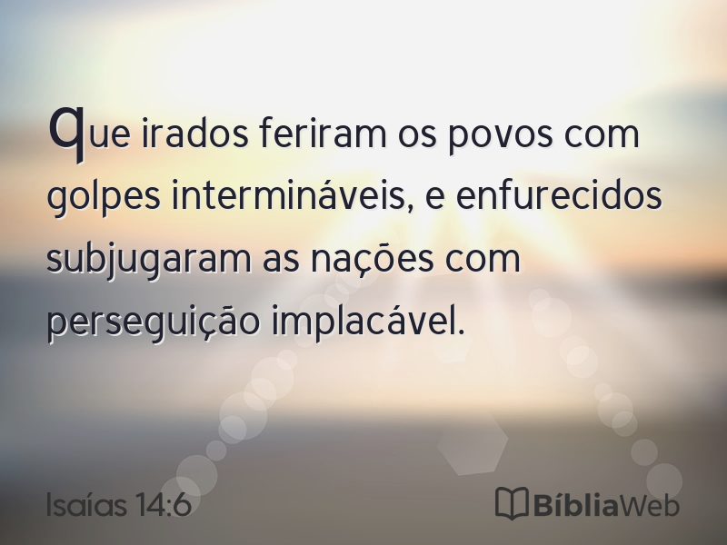Isaías 14:6 em imagem para compartilhar