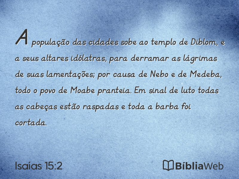 Isaías 15:2 em imagem para compartilhar