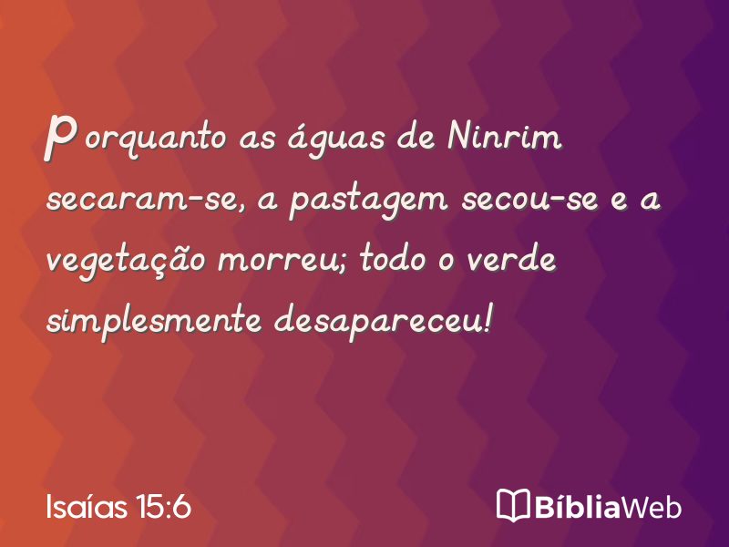 Isaías 15:6 em imagem para compartilhar