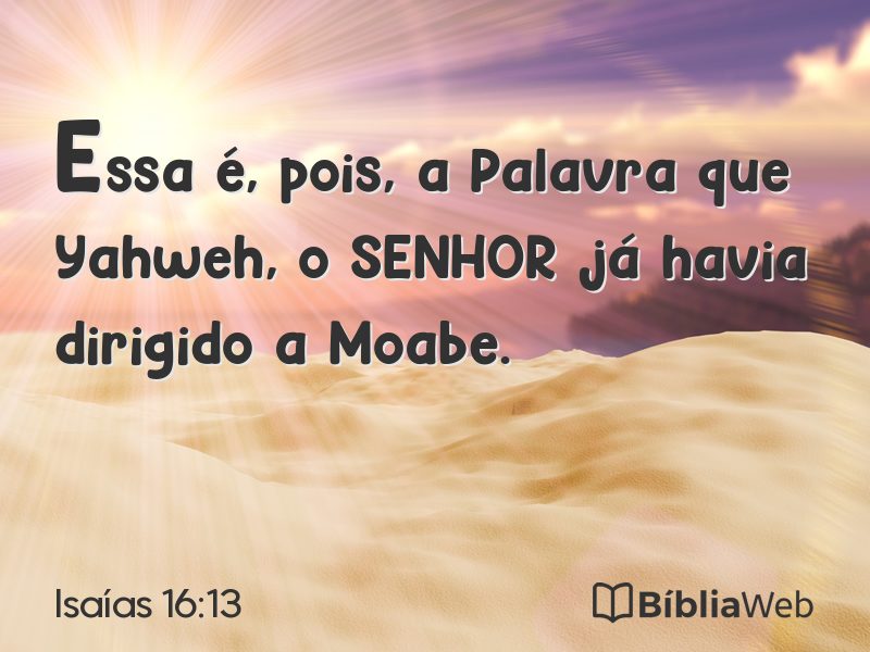 Isaías 16:13 em imagem para compartilhar