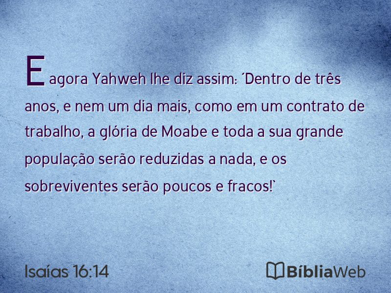 Isaías 16:14 em imagem para compartilhar