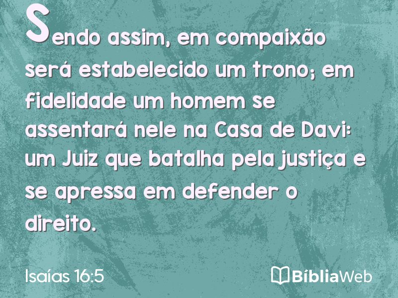 Isaías 16:5 em imagem para compartilhar