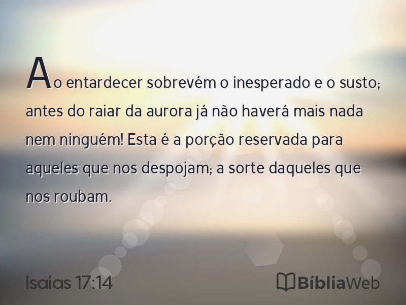 Isaías 17:14 em imagem para compartilhar