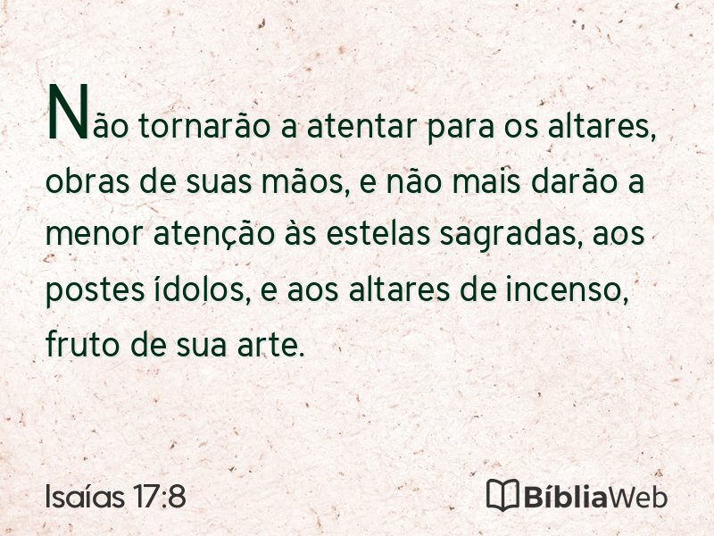 Isaías 17:8 em imagem para compartilhar