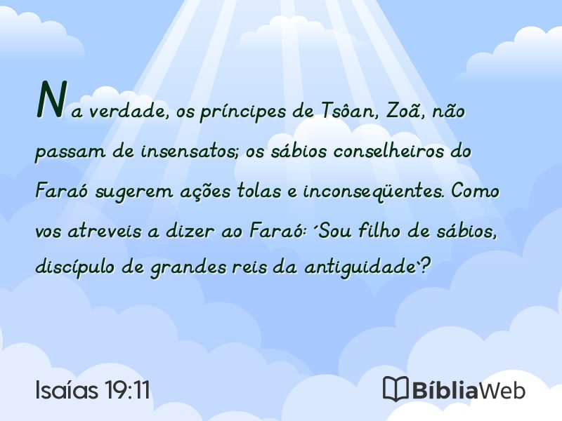 Isaías 19:11 em imagem para compartilhar