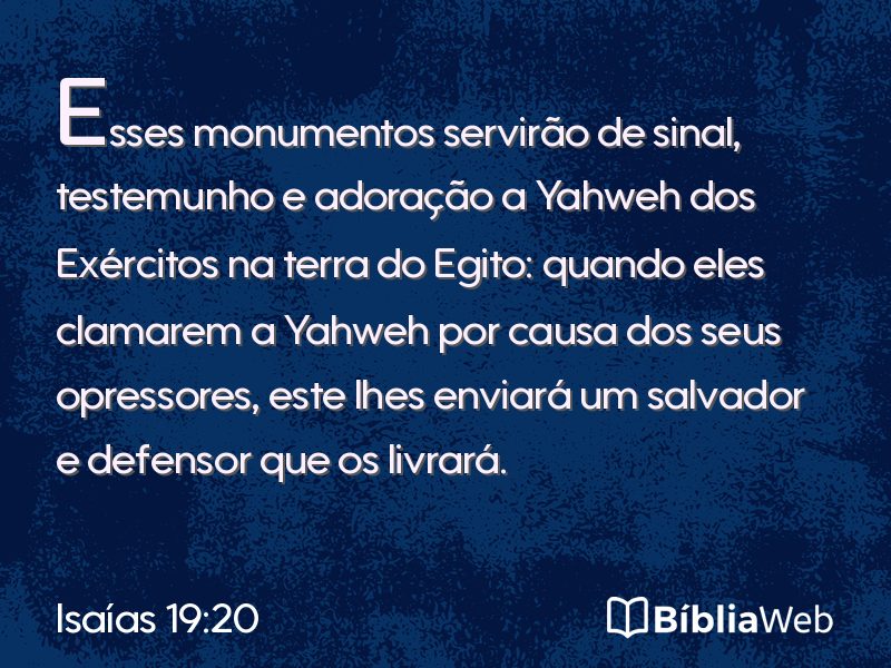Isaías 19:20 em imagem para compartilhar