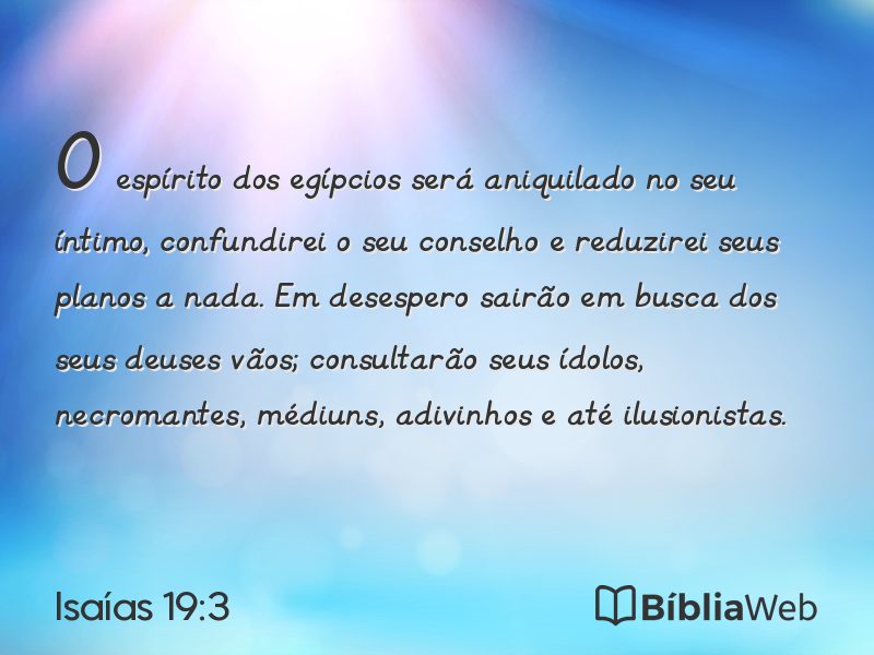 Isaías 19:3 em imagem para compartilhar