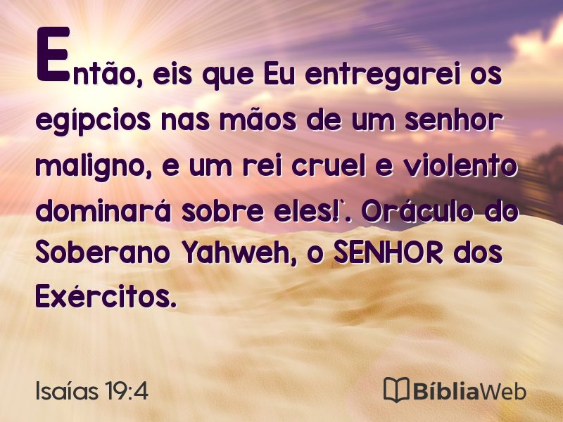 Isaías 19:4 em imagem para compartilhar