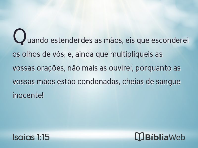 Isaías 1:15 em imagem para compartilhar