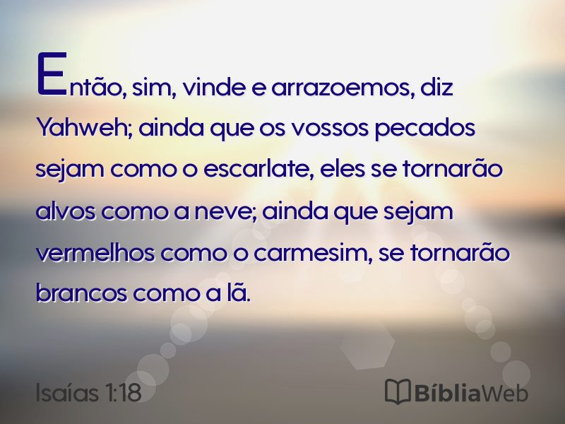 Isaías 1:18 em imagem para compartilhar