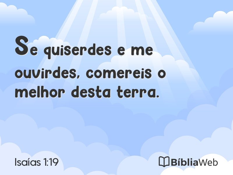 Isaías 1:19 em imagem para compartilhar