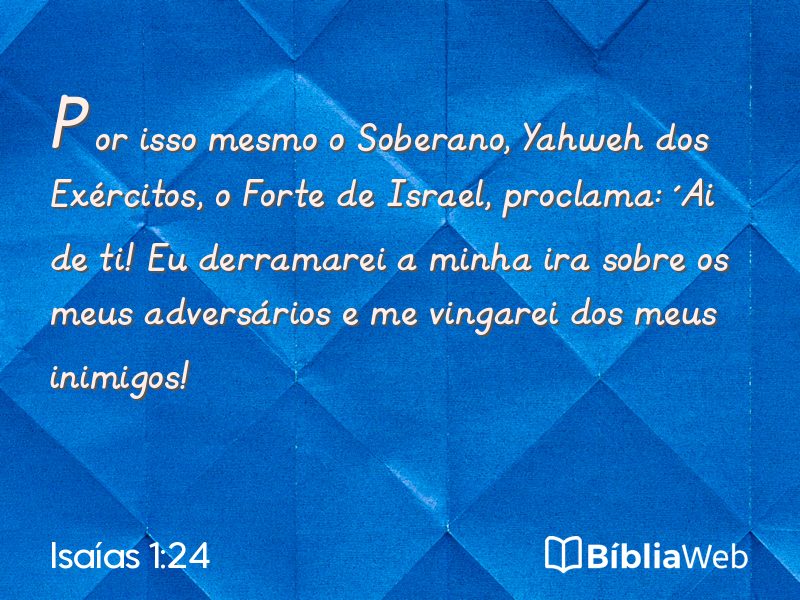 Isaías 1:24 em imagem para compartilhar