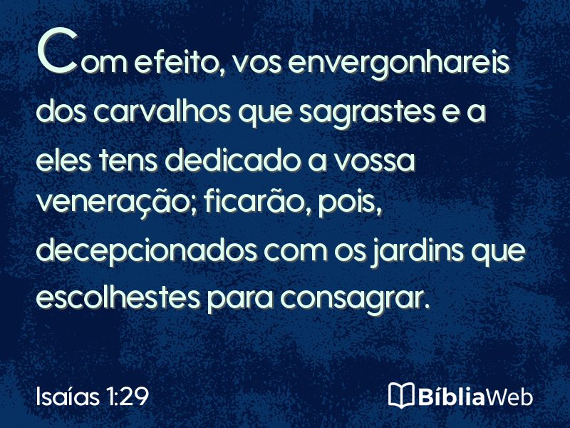 Isaías 1:29 em imagem para compartilhar