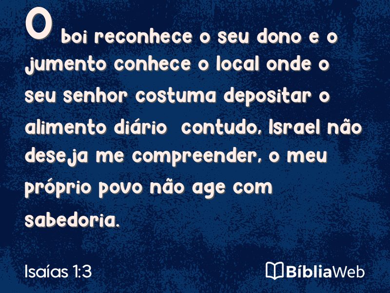 Isaías 1:3 em imagem para compartilhar