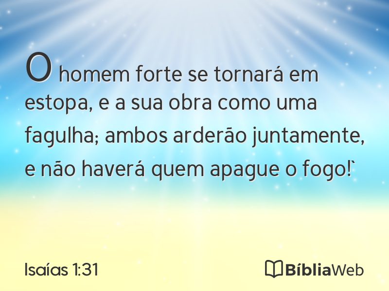 Isaías 1:31 em imagem para compartilhar
