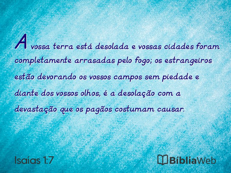 Isaías 1:7 em imagem para compartilhar