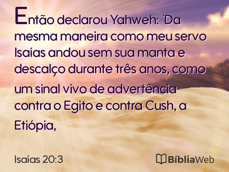 Isaías 20:3 em imagem para compartilhar