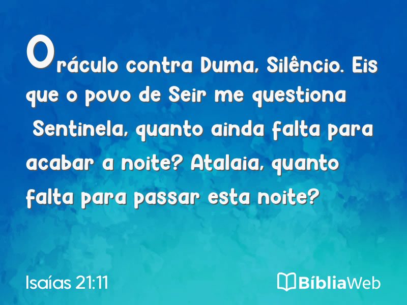Isaías 21:11 em imagem para compartilhar