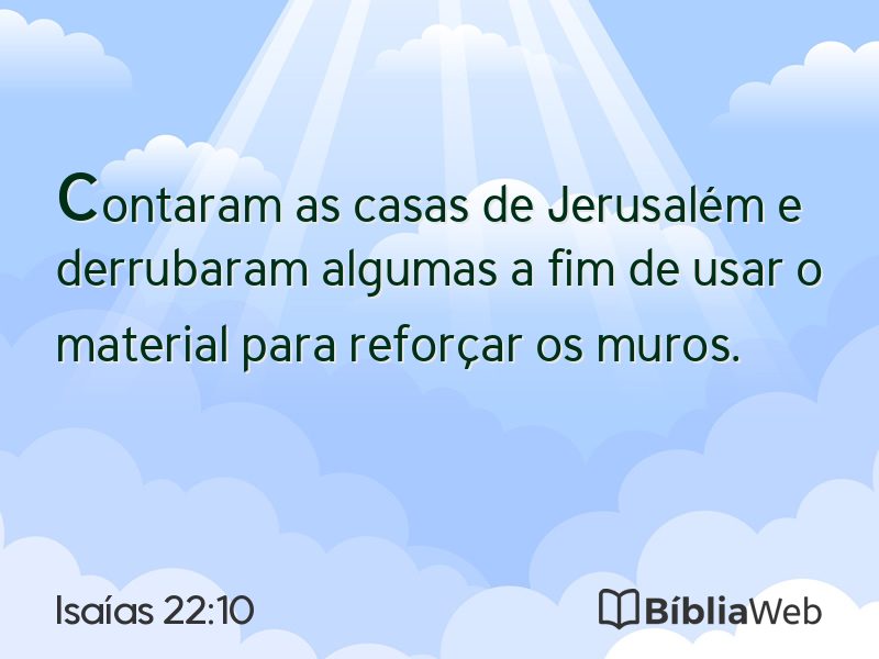 Isaías 22:10 em imagem para compartilhar