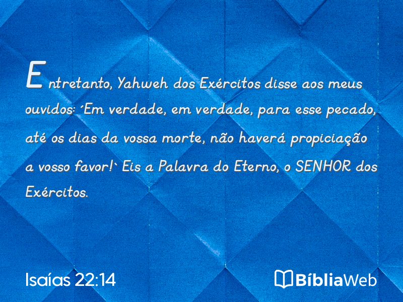 Isaías 22:14 em imagem para compartilhar
