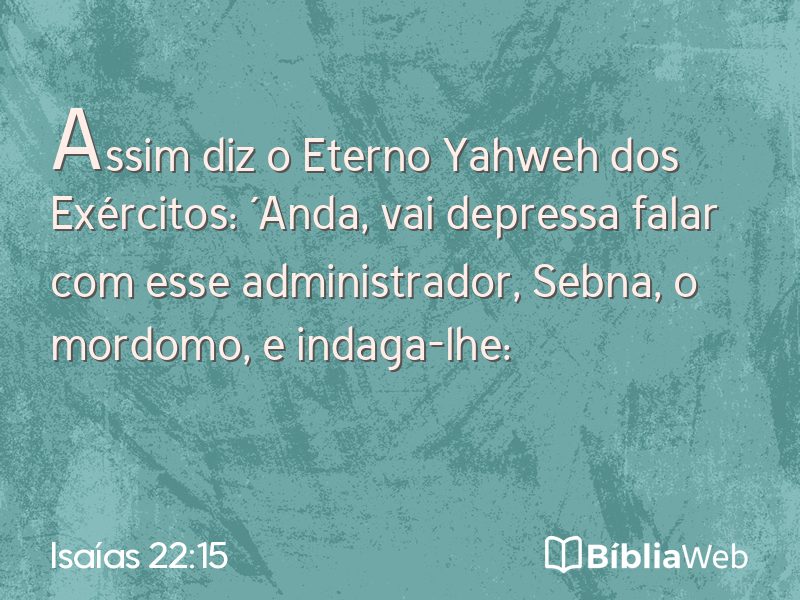 Isaías 22:15 em imagem para compartilhar