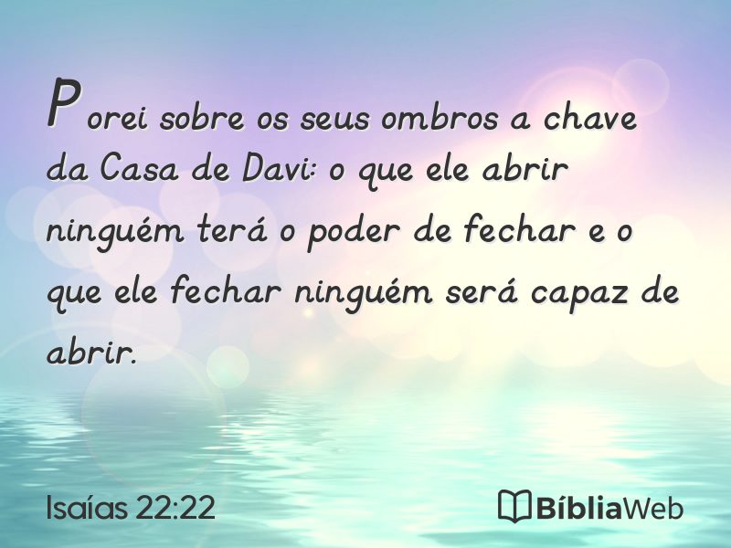 Isaías 22:22 em imagem para compartilhar