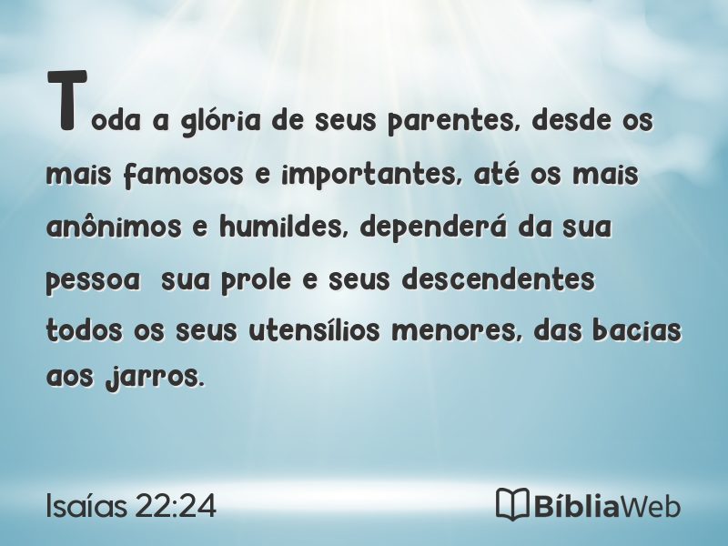 Isaías 22:24 em imagem para compartilhar