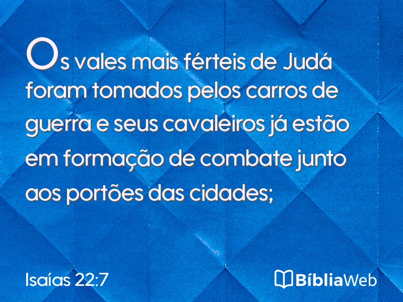 Isaías 22:7 em imagem para compartilhar