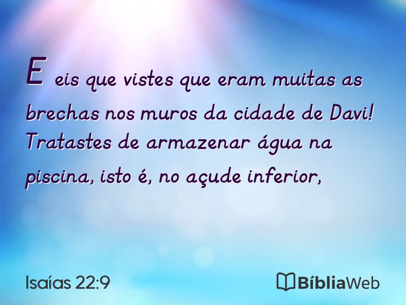 Isaías 22:9 em imagem para compartilhar