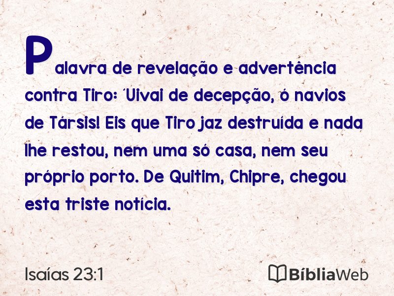Isaías 23:1 em imagem para compartilhar