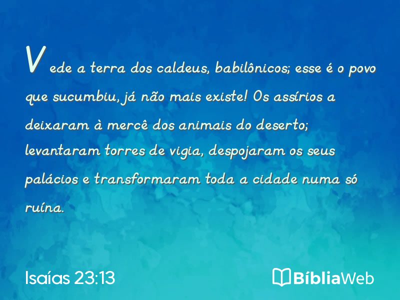 Isaías 23:13 em imagem para compartilhar