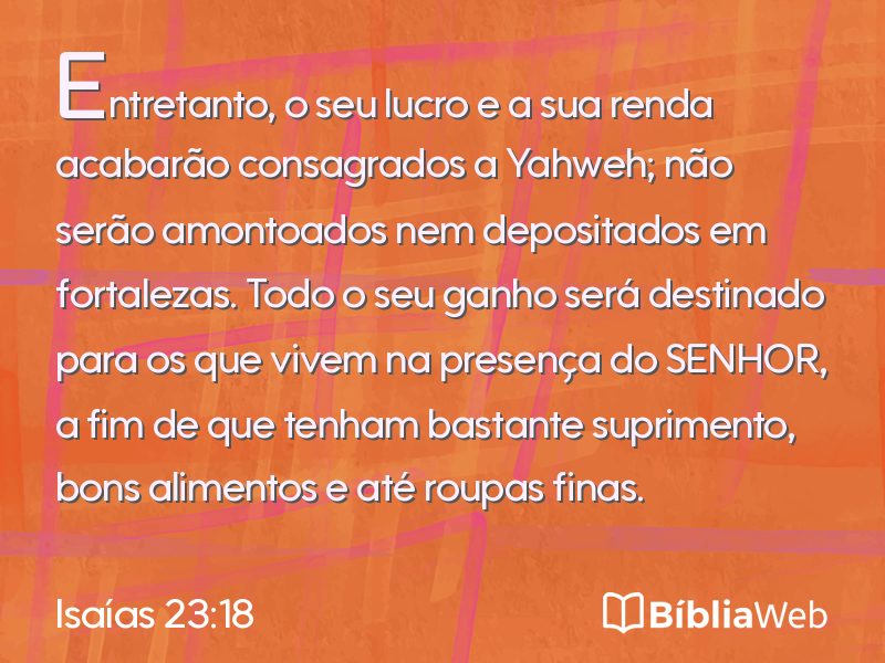 Isaías 23:18 em imagem para compartilhar