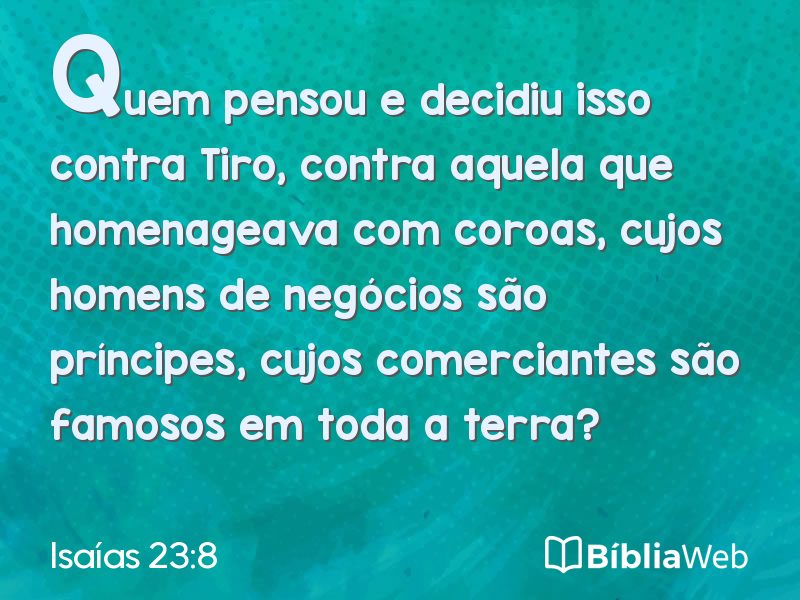 Isaías 23:8 em imagem para compartilhar