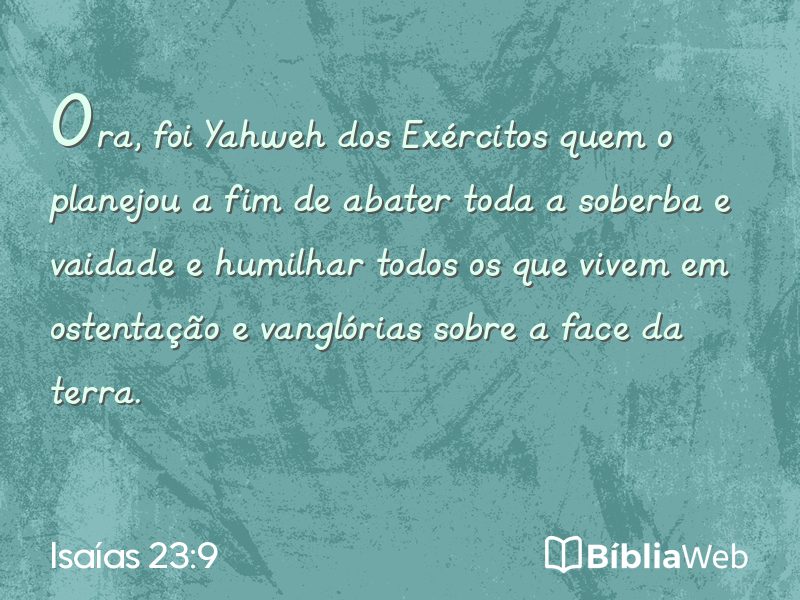 Isaías 23:9 em imagem para compartilhar