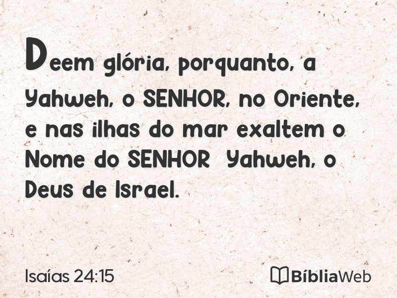 Isaías 24:15 em imagem para compartilhar
