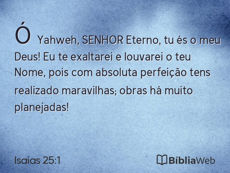 Isaías 25:1 em imagem para compartilhar