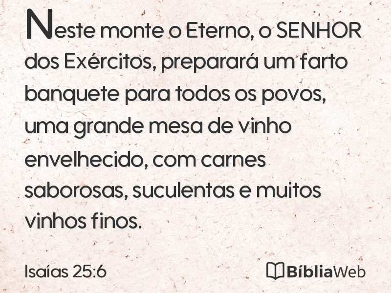 Isaías 25:6 em imagem para compartilhar