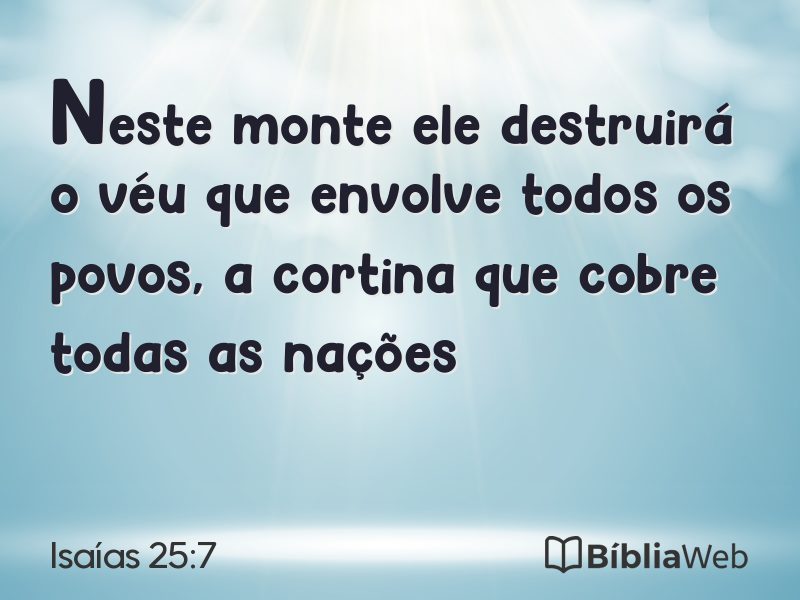 Isaías 25:7 em imagem para compartilhar