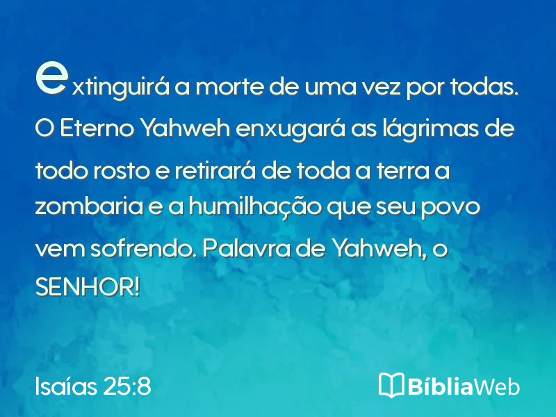 Isaías 25:8 em imagem para compartilhar