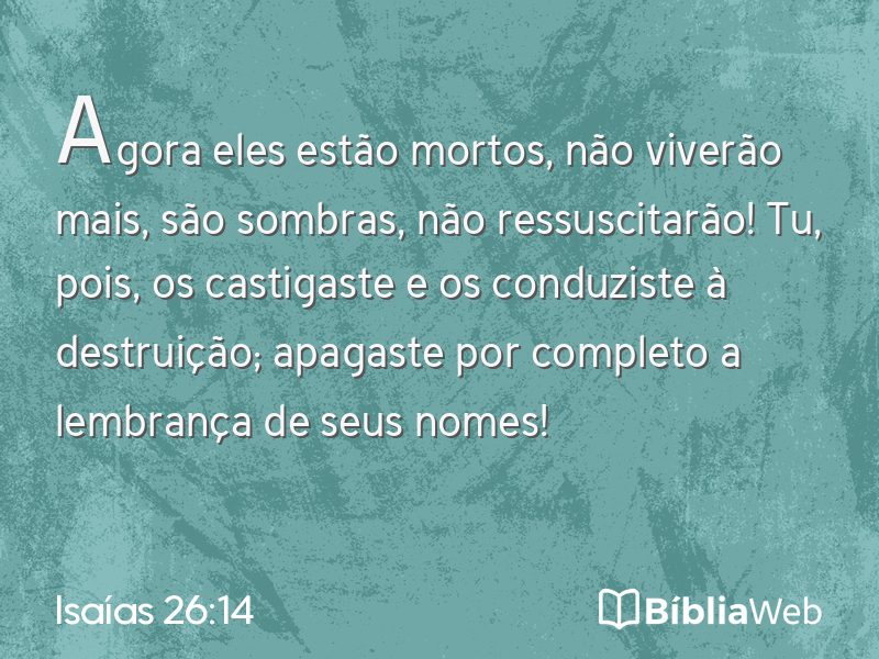 Isaías 26:14 em imagem para compartilhar