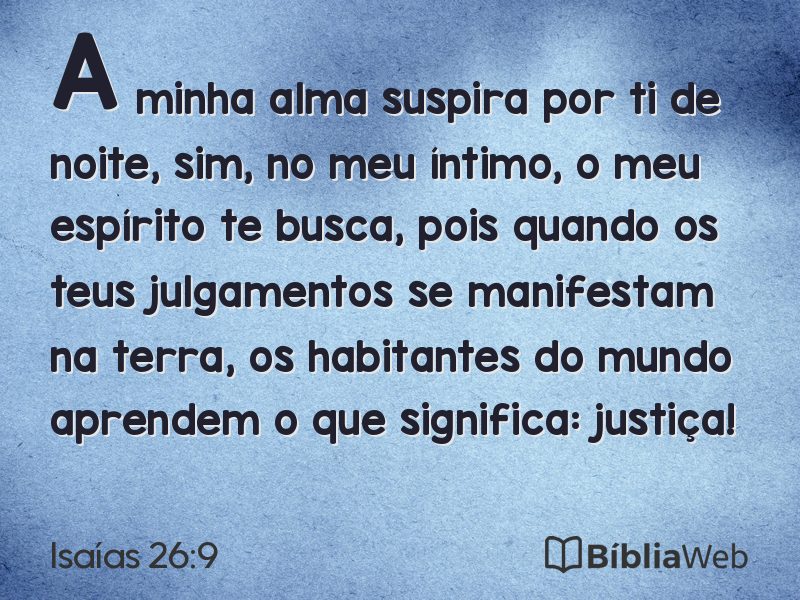 Isaías 26:9 em imagem para compartilhar