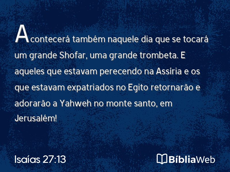 Isaías 27:13 em imagem para compartilhar